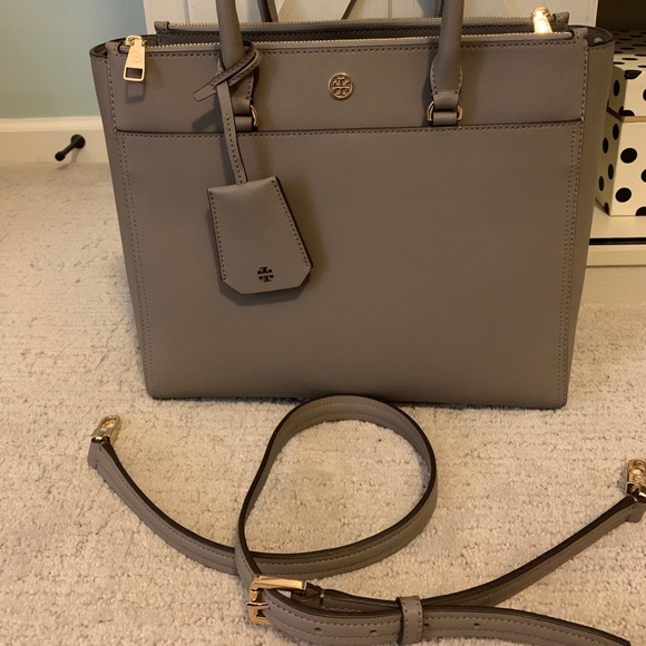 Tory Burch Large double zip Robinson dove gray - Main Image